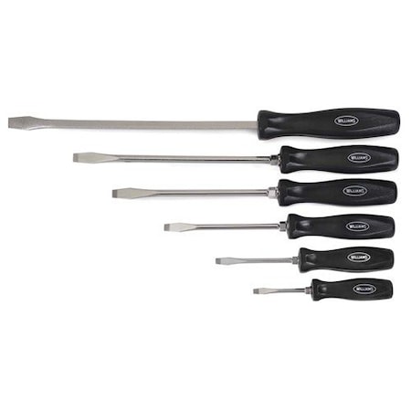 Williams Screwdriver Set, Slotted, Alloy Steel, 6 Pieces JHW100P-6SD